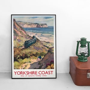 Poster UK Yorkshire Coast. One of nature&#39;s holiday areas. British Railways Print home decor Wall Print Travel Travelling