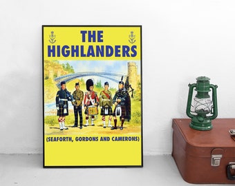 Cartaz de recrutamento do Exército Britânico para os Highlanders, Seaforth Gordons Camerons