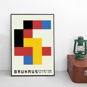 Poster Bauhaus Design &quot;Cubes&quot; Exhibition 1920s Germany Weimar Advertisement Vintage Art Wall Print Home Decor II