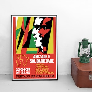 1970s African Propaganda Poster &quot;Solidarity&quot; Angola Decolonisation Art Wall Print Home Decor Independence Freedom