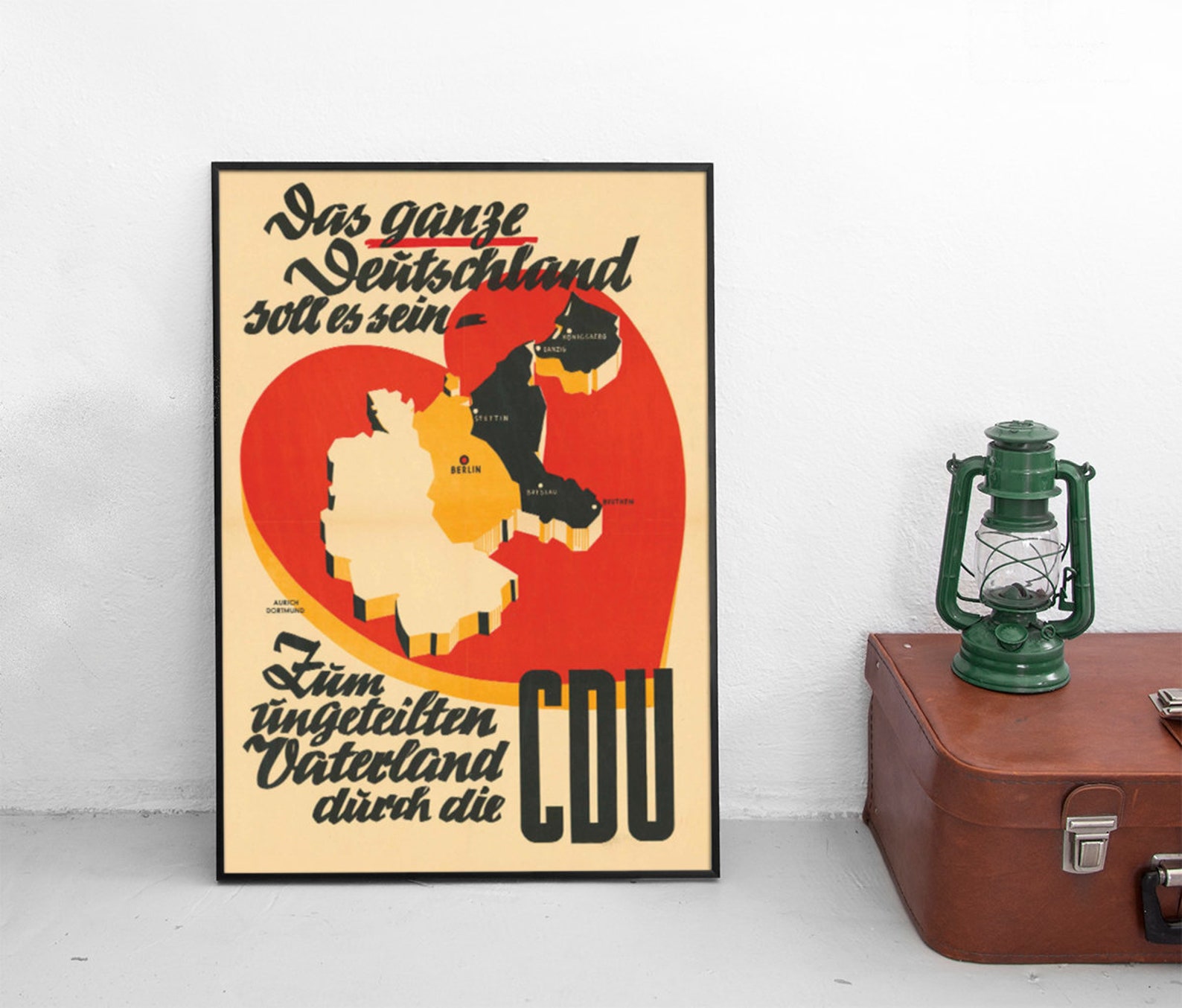 Wahlplakat CDU 1950er Das ganze Deutschland soll es Etsy.de