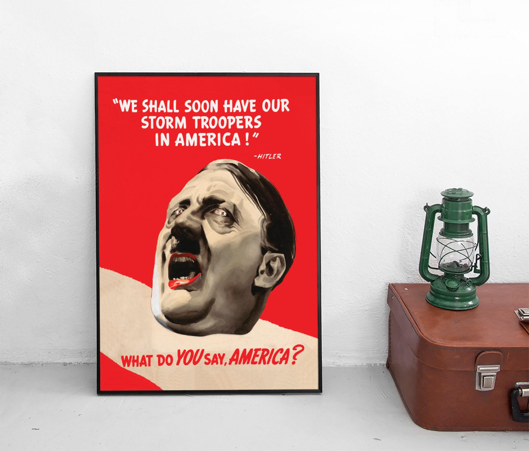 第二次世界大戦のプロパガンダポスター：「ヒトラーの突撃隊」アメリカ