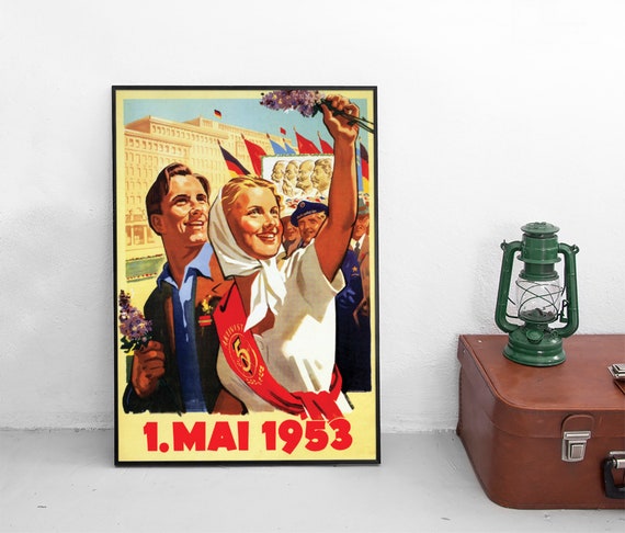 GDR Propaganda Poster: May 1st 1953 Labor Day - Vintage Wall Art