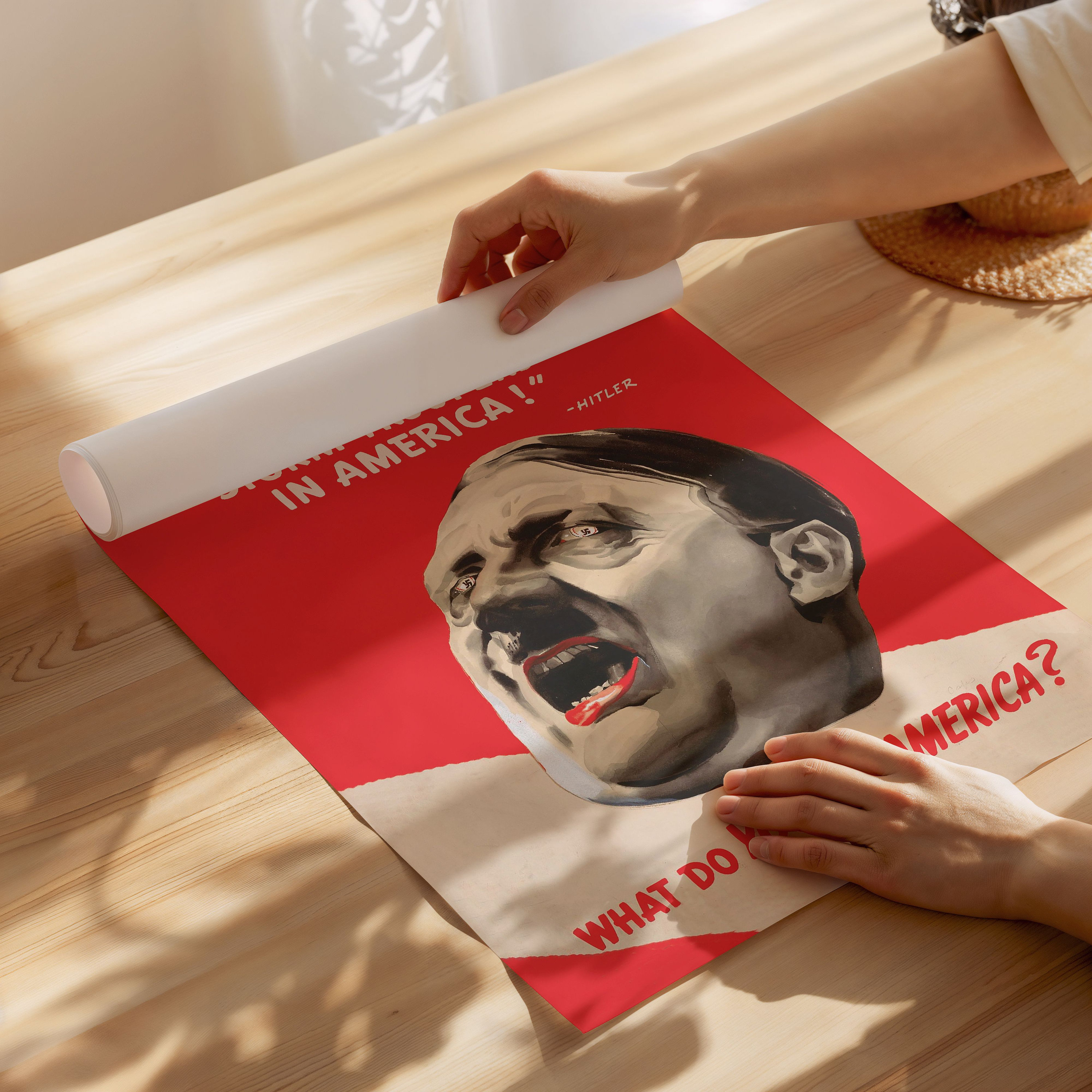 第二次世界大戦のプロパガンダポスター：「ヒトラーの突撃隊」アメリカ