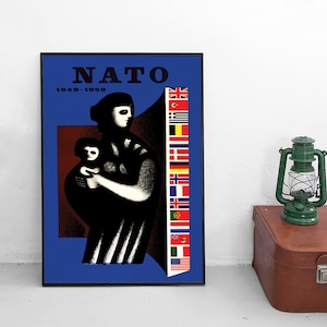 Propaganda Poster NATO &quot;10 years NATO&quot; Print Military Bundeswehr Federal German Army
