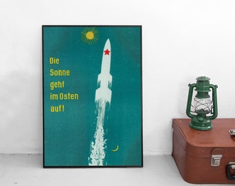 GDR Propaganda Poster -The sun rises in the East!- DDR Eastern Germany Print home decor Wall Art vintage Wall Print