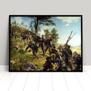 Poster: Imperial German WWI Propaganda Painting &quot;Fighting in France&quot; First World War Patriotism War Art Wall Print Home Decor