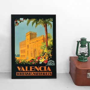 Travel Poster Valencia, Spain  Wall Art vintage Wall Print Birthday Gift Idea