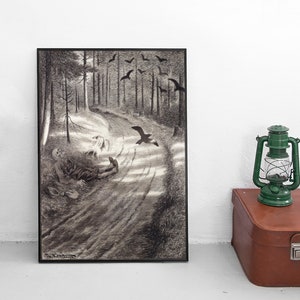 Poster Theodor Kittelsen-Fattigmannen (The Pauper) decoração de casa Arte de parede impressão de parede vintage ideia de presente de aniversário