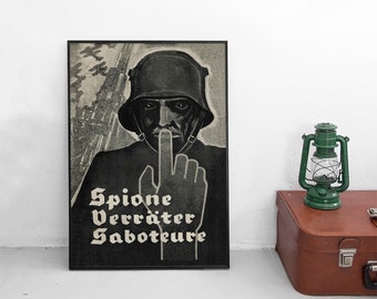 Poster 1. Weltkrieg -Spione, Verräter, Saboteure- Spionage Kaiserreich Deutsches Reich Plakat Kunstdruck Propaganda Militaria