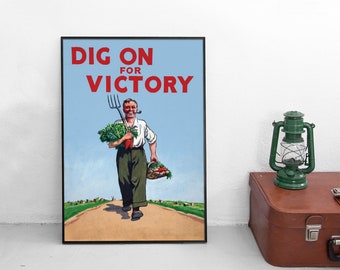 Cartel "Cava para la victoria": Arte propagandístico británico de la Segunda Guerra Mundial