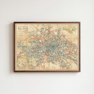 1920s Berlin Cycling Network Map Poster: Vintage Germany Art Print