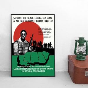 jaren 1970 propaganda poster-zwart bevrijdingsleger-dekolonisatie kunst muur print Home decor onafhankelijkheid vrijheid Afrika zwarte natie nieuw Afrika
