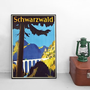 Poster Schwarzwald, Deutschland  /  Plakat Kunstdruck home decor Wall Art vintage Wall Print Poster