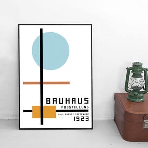 Poster Bauhaus Design Exhibition 1920s Germany Weimar Advertisement Vintage Art Wall Print Home Decor