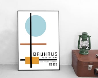 Poster Bauhaus Design Exhibition 1920s Germany Weimar Advertisement Vintage Art Wall Print