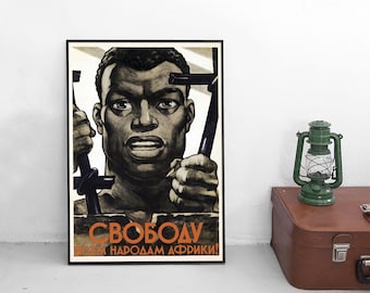 Anti-Imperialist Poster "Freedom to the people of Africa" Anti-Colonialist Print