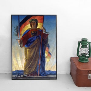Imperial German WWI Painting (poster print) -Germania- World War Propaganda War Art Wall Print Home Decor