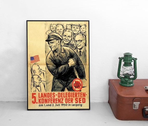 Vintage GDR Propaganda Poster: Socialist Unity Party 