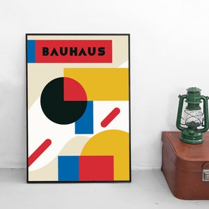 Poster Bauhaus Design Exhibition 1920s Germany Weimar Advertisement Vintage Art Wall Print Home Decor
