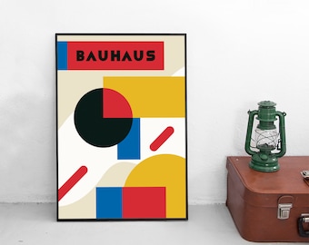 Poster Bauhaus Design Exhibition 1920s Germany Weimar Advertisement Vintage Art Wall Print