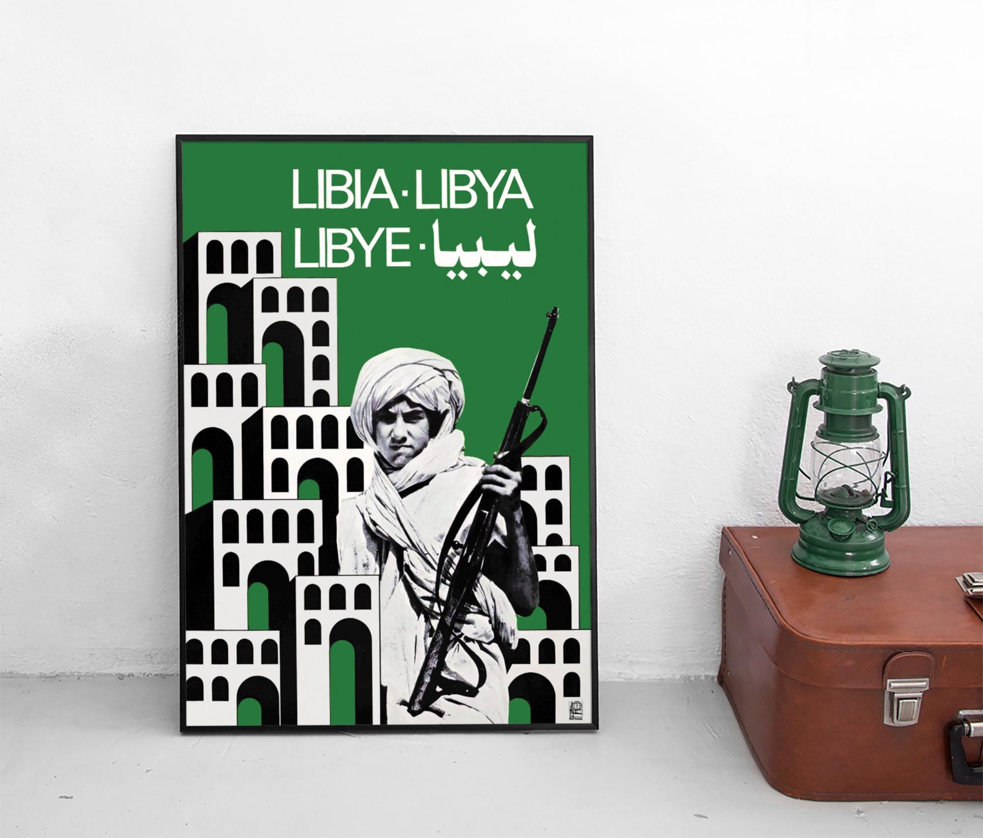Poster "Libya" OSPAAAL Propaganda Decolonisation Wall Print Independence Africa Freedom Arab nationalism