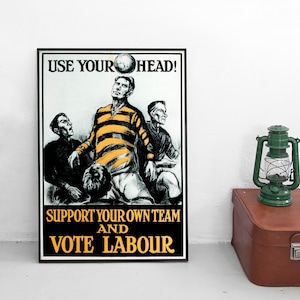 Vintage Conservative Party Anti Labour Defence Policy Election Poster A3 Print 