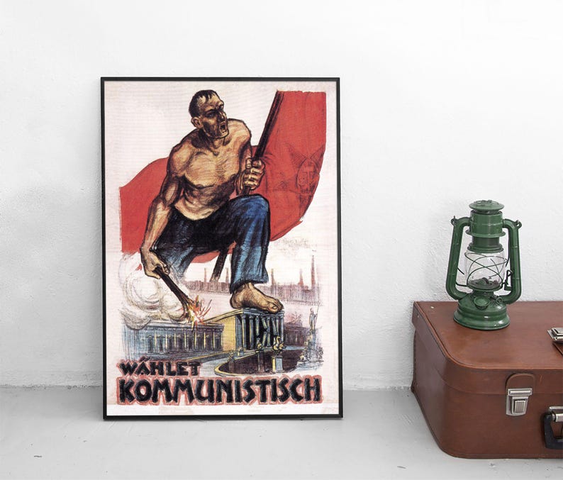 Election Poster vote Communists German Communist Party KPD War Art Wall