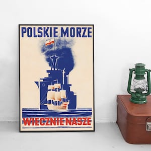 1930er Jahre Polen-Propaganda Plakat: &quot;Polnisches Meer. Für immer unser&quot; Ostsee