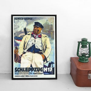 Poster del film &quot;Schleppzug M17&quot; di Heinrich George (1932 Germania/Repubblica di Weimar) Poster del film Stampa da parete vintage