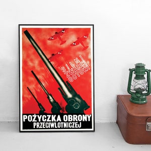 Poster polnische Luftwaffe Siły Powietrzne 2. Weltkrieg  Plakat Kunstdruck Propaganda Militaria Polen Luftwaffe