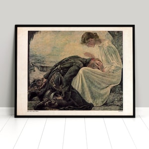 Imperial German WWI Painting (poster print) -The homecoming- World War Propaganda War Art Wall Print Home Decor