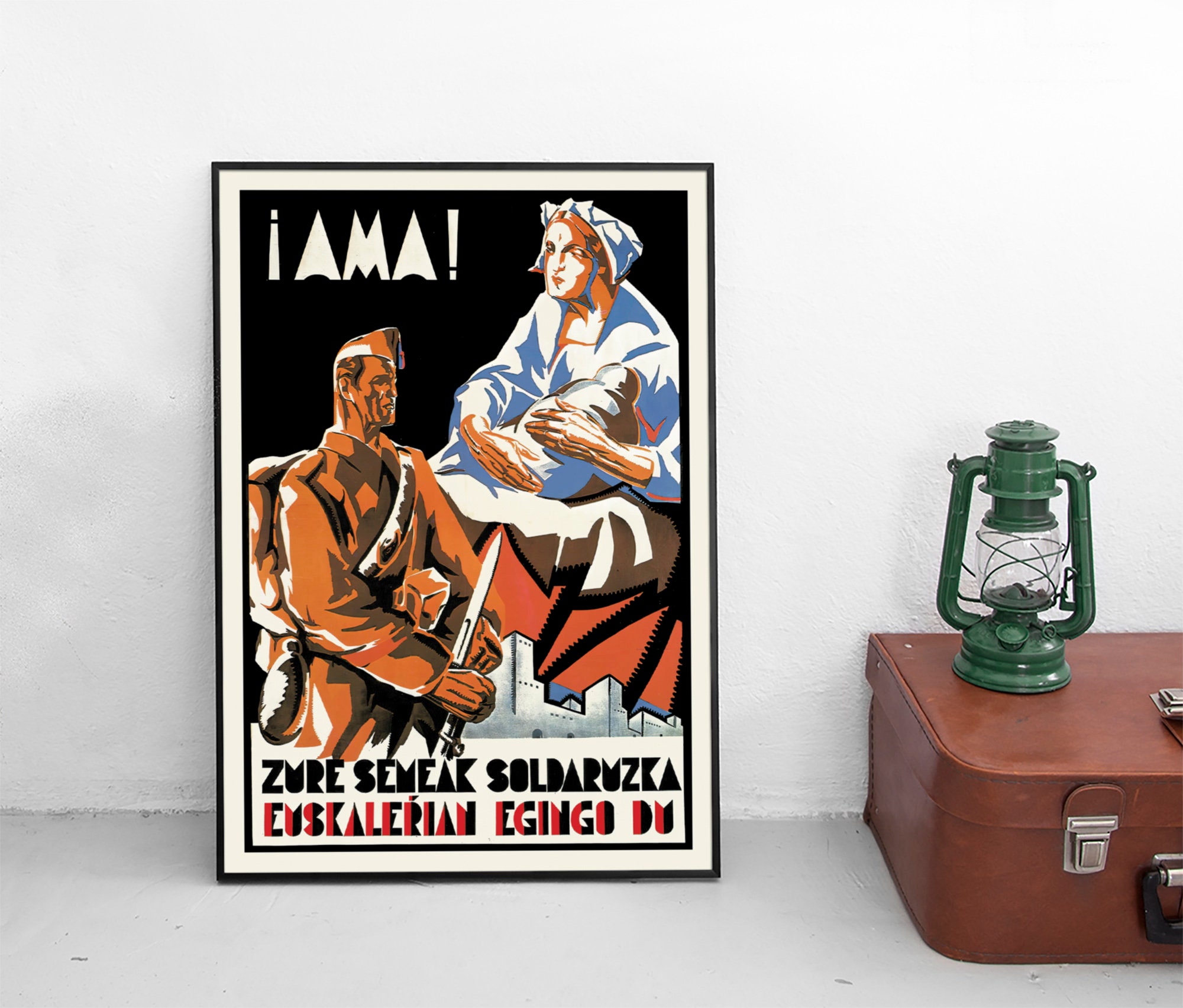 Spanish Civil War Poster "Mother, your sons are fighting in the Basque Legion" War Art Wall Print Propaganda