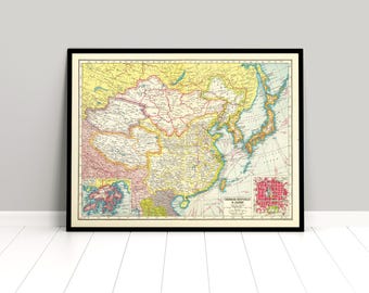 清朝時代の中国地図（1760年頃） – 歴史アジア壁画（ジクレー版画