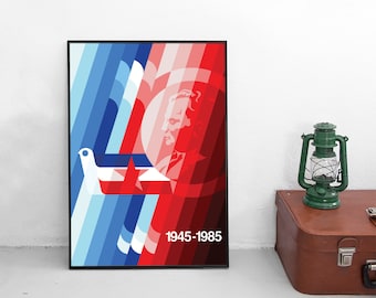 Poster Joegoslavië Tito 1945-1985 Patriottisme Propaganda Art Wall Print Josip Broz Tito
