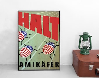 Stoppt die amerikanische biologische Kriegsführung! Propagandaplakat aus Ostdeutschland