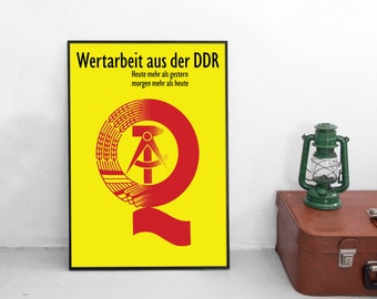 Poster -Wertarbeit aus DDR- Made in DDR Ostdeutschland Deutschland Kunsdruck Plakat Vintage Propaganda Print home decor Wall Art