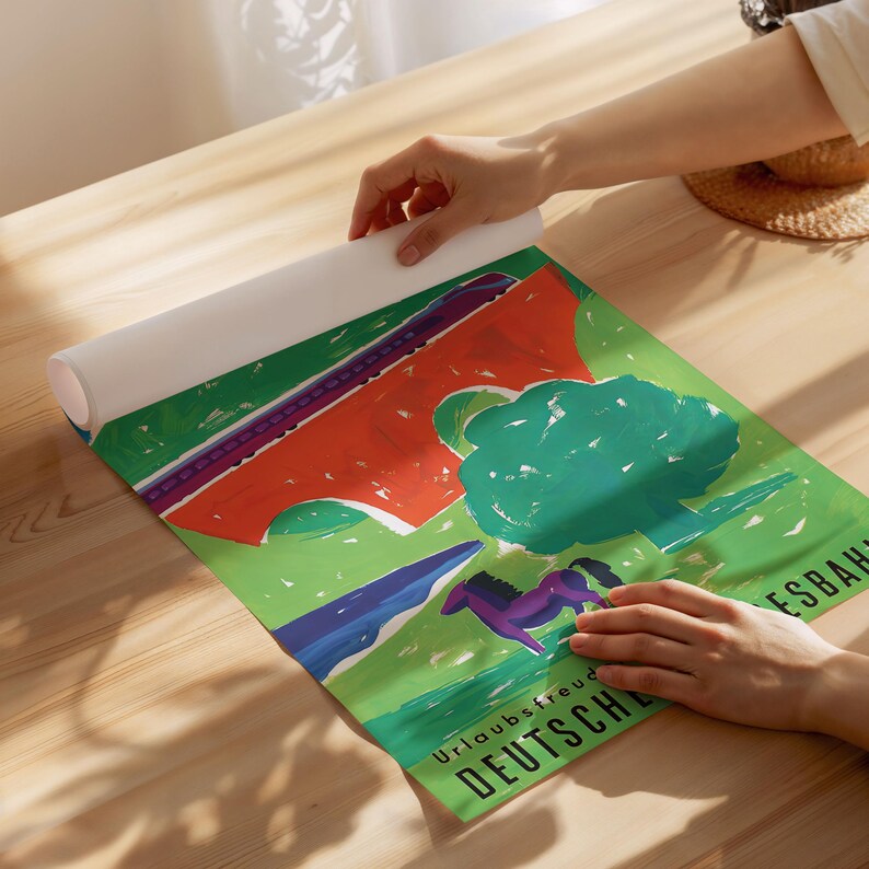 Poster German Railways holiday Joys Deutsche Bahn Bundesbahn DB Print