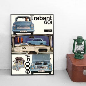 Poster Trabant Trabi VEB Sachsenring Oldtimer Plakat Werbeplakat Auto Kunstdruck DDR Ostdeutschland Deutschland  III