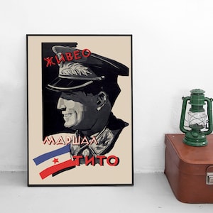 Poster Yugoslavia &quot;Long live Tito&quot; Patriotism Propaganda  Art Wall Print Home Decor Josip Broz Tito