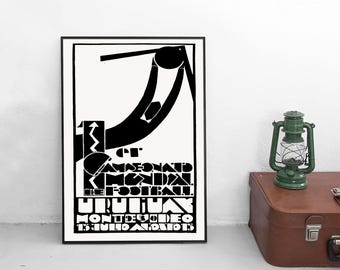 Pôster da Copa do Uruguai de Futebol de 1930: Impressão artística vintage do Campeonato Sul-Americano.
