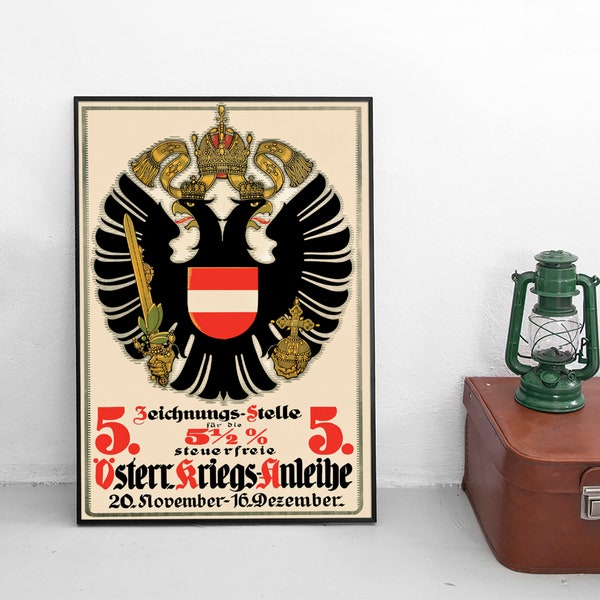 Imperial Austria Hungary WWI Poster "Buy war bonds" First World War Propaganda War Art Wall Print