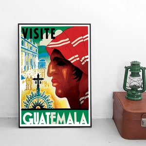 Travel Poster Visit Guatemala / home decor Wall Art vintage Wall Print Birthday Gift Idea