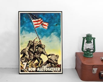 WWII War Bonds Poster: USA Patriotism Propaganda Art Print
