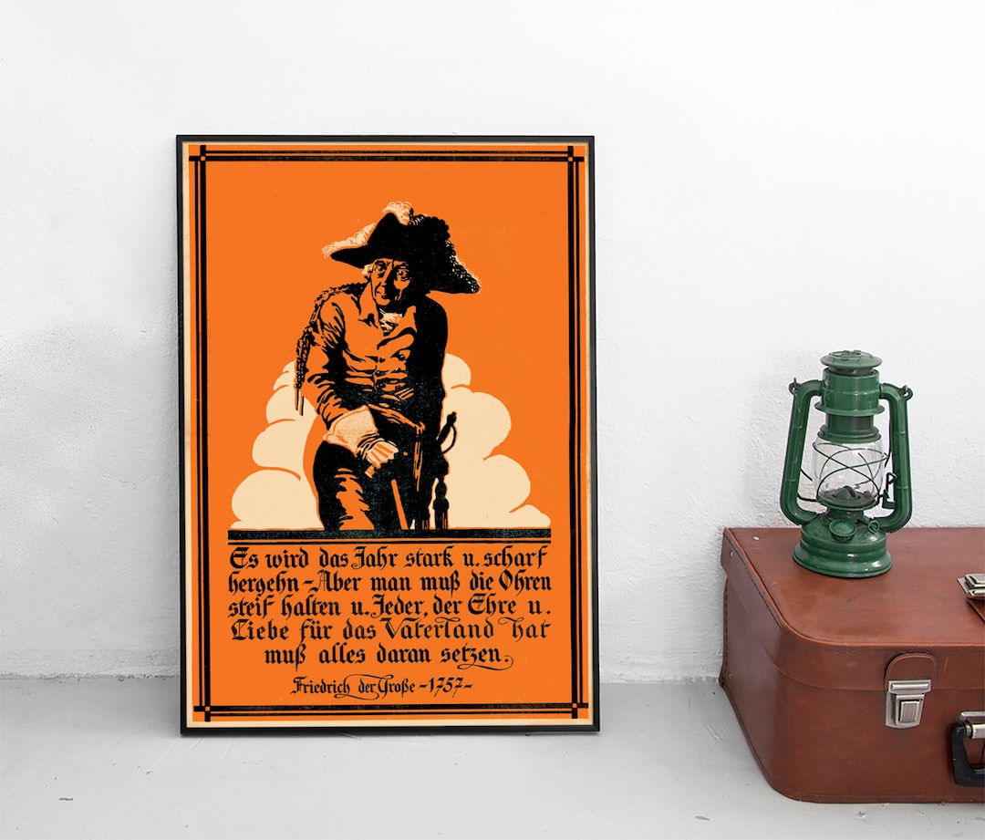 プロイセンのフリードリヒ大王のポスター、ヴィンテージの壁アート