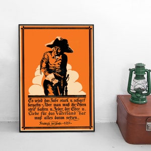 Imperial German/ Prussian poster Frederick the Great King of Prussia (Friedrich II) quote Art Wall Print Home Decor