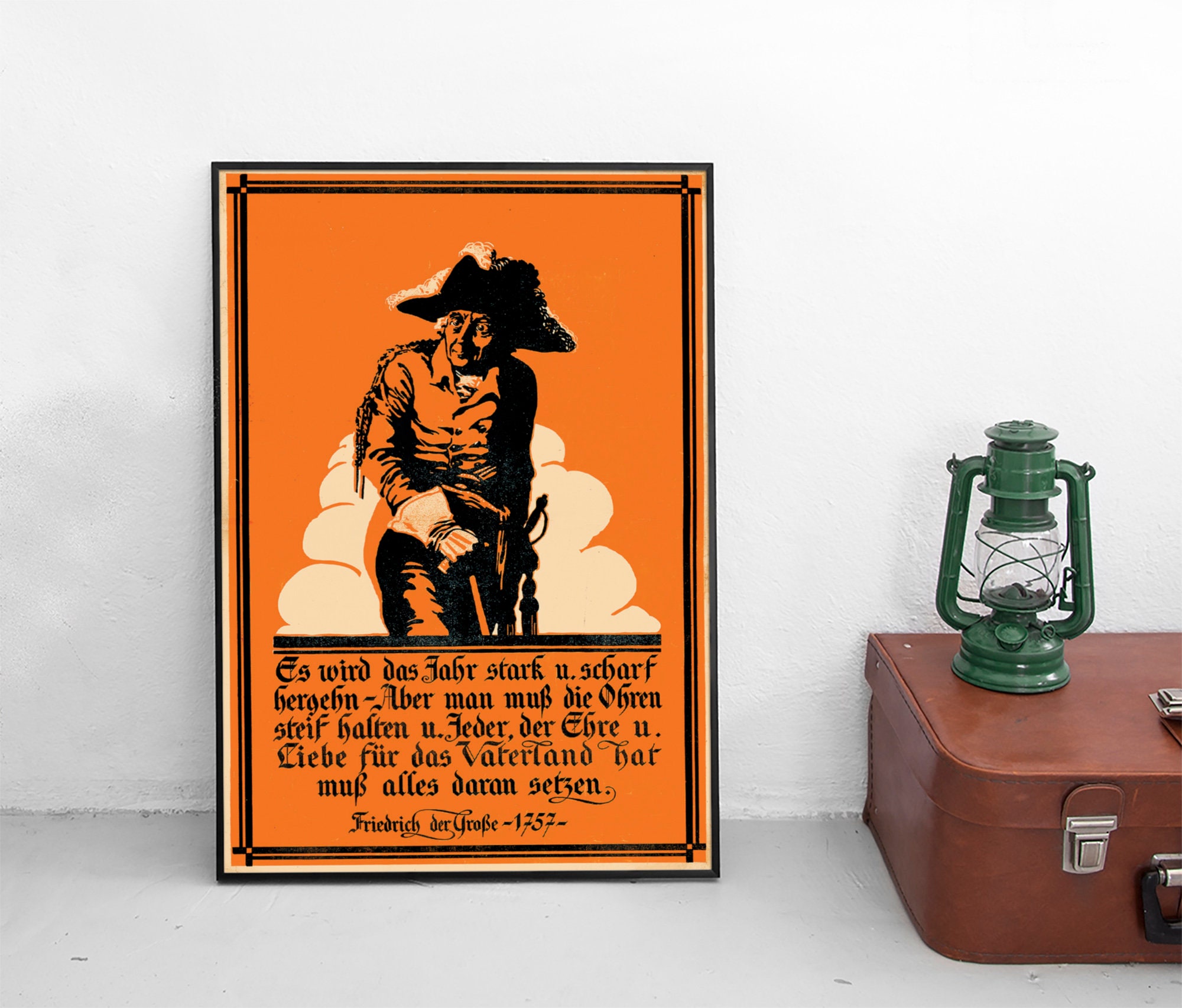 プロイセンのフリードリヒ大王のポスター、ヴィンテージの壁アート