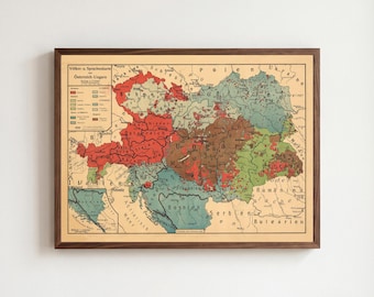 オーストリア＝ハンガリー帝国 1908年の地図 - Etsy 日本
