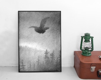 Poster Theodor Kittelsen: "Pestakommer" (The plague is coming)