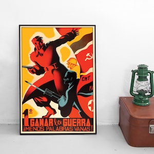 Propaganda Poster &quot;Gewinnt den Krieg&quot; Spanischer Bürgerkrieg Plakat Kunstdruck